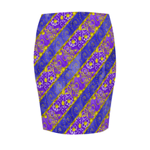 Load image into Gallery viewer, Golden Daisies : Women All Over Print Elasticated short Waist Pencil Skirt -  Up to 2XL - Free standard shipping
