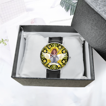 Load image into Gallery viewer, Health Angel : Quartz Watch Leather black with Gold or Silver frame - in premium gift box - 1.5 × 1.5&quot; - Free standard shipping
