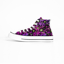 Load image into Gallery viewer, Glowing Flowers : All Star style Unisex Boots (High Top) Canvas Shoes - Free standard shipping
