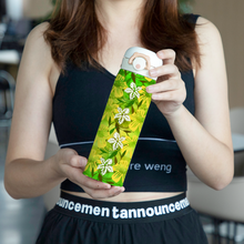 Load image into Gallery viewer, Golden Daisies Green pattern : Thermal Bottle - 17oz Portable Thermal Bottle with Flip Cap Stainless Steel Bottle - 23cm x 6.6cm (9&quot; x 2.6&quot;)  - Free standard shipping
