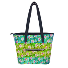 Load image into Gallery viewer, Golden Daisies Green Turquoise pattern : Trendy Handbag - 29cm x 34cm x 14cm (11.4&quot; x 13.4&quot; x 5.5&quot;) - Artificial Leather - Free standard shipping
