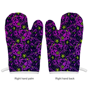 Glowing Flowers : Heat protection gloves for the Kitchen - Free standard shipping