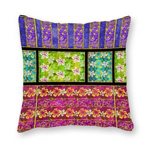 Golden Daisies Mixed pattern : Square Canvas pillow case - Double side printing - 2 sizes - Free standard shipping