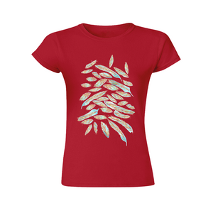 Angelic Feathers : Fit T-Shirt for women (Fit shape) - Multi  Colors - 100% Cotton -  Free standard shipping