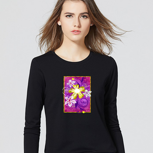 Golden Daisies : Long sleeve thin blouse -  tight fit for women  -  up to 4XL  -  95% Cotton - Free standard shipping