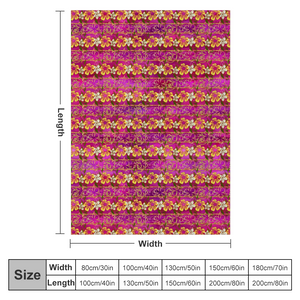 Golden Daisies magenta pattern : Thin Flannel Blanket - single sided print – 4 Sizes 60’’x80, 60’’x50, 40’’x50, 40’’x30  - Free standard shipping