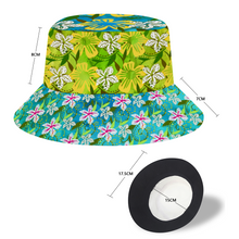 Load image into Gallery viewer, Golden Daisies Green Turquoise pattern : Bucket hat - Free standard shipping
