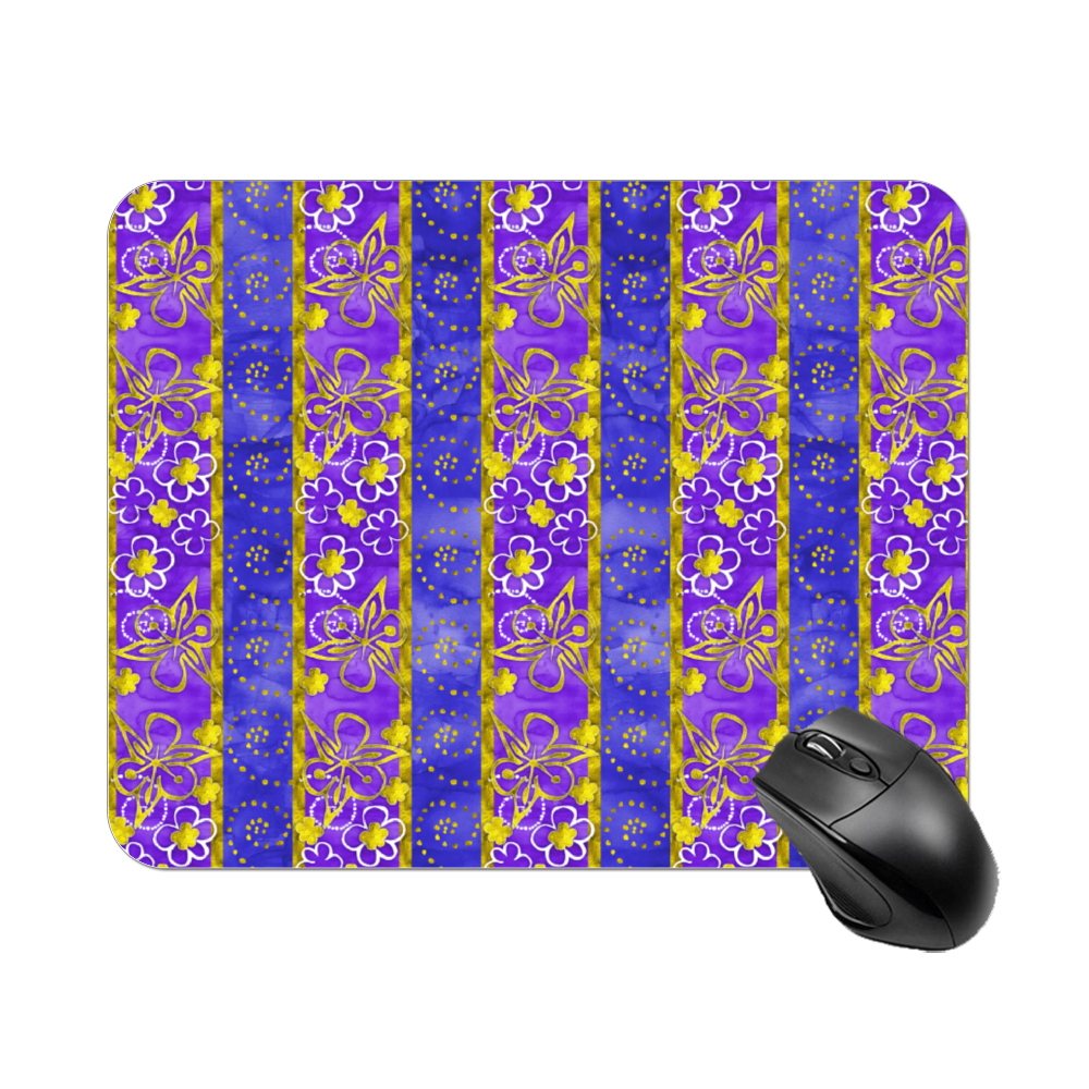 Golden Daisies purple pattern : Square Mouse Pad , Non-Slip Base for Computer 7.9