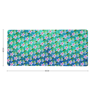 Golden Daisies Turquoise Pattern : Large Rectangular Non-slip Mouse Pad 40cm x 90cm 16" x 35" - Free standard shipping