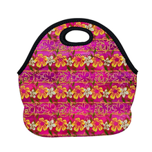 Load image into Gallery viewer, Golden Daisies Magenta pattern : Insulated Lunch Bag 12&quot; x 11&quot; x 6.3&quot;  -  Free standard shipping
