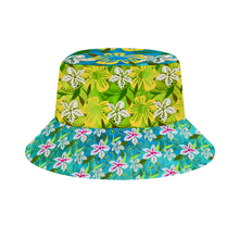 Load image into Gallery viewer, Golden Daisies Green Turquoise pattern : Bucket hat - Free standard shipping
