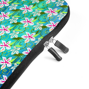 Golden Daisies Turquoise pattern : Briefcase for laptop with handles - 17’’  -  Free standard shipping