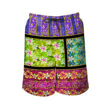 Load image into Gallery viewer, Golden Daisies mixed pattern : Men&#39;s Quick Dry Swim Beach Shorts – Elastic waist – Polyester – Free standard shipping
