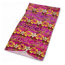 Load image into Gallery viewer, Golden Daisies Magenta pattern : Bandana -Face cover,  Multi-Function Headband for Adults - 50cm x 25cm / 19.6&#39;&#39; x 9.8&#39;&#39; - Free standard shipping
