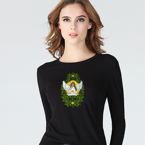 Good Fortune Angel: Long sleeve thin blouse -  tight fit for women  -  up to 4XL  -  95% Cotton - Free standard shipping