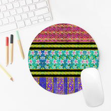 Load image into Gallery viewer, Golden Daisies mixed pattern : Round Mouse Pad, Non-Slip Base for Computer -  7.9&quot;X7.9&quot; - 20cm x 20cm  - Free standard shipping
