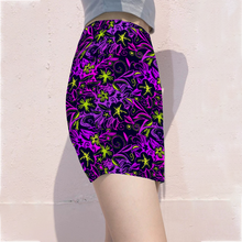 Load image into Gallery viewer, Glowing flowers Lolitta punk pattern : Women All Over Print Elasticated short Waist Pencil Skirt -  Up to 2XL - Free standard shipping
