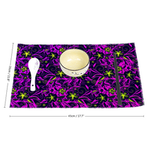 Load image into Gallery viewer, Glowing Flowers Lolitta Punk Pattern : Heat Resistant Placemats  - 11.8&quot; x 17.7&quot; -  30cm x 45cm - 4 Sheets Per Set - Free standard shipping
