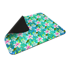 Load image into Gallery viewer, Golden Daisies Turquoise pattern : Square Mouse Pad , Non-Slip Base for Computer 7.9&quot;X9.8&quot; - 25cm x 20cm -  Free standard shipping
