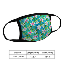 Load image into Gallery viewer, Golden Daisies Turquoise pattern : Adult Protection mask - Face Cover - 17cm x 13cm - 6.7&quot; x 5.1&quot; -  Free standard shipping
