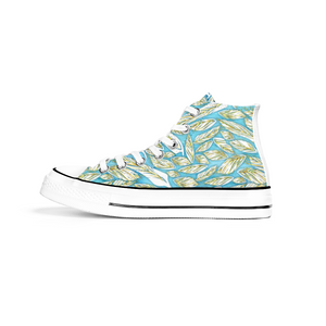 Angelic Feathers : All Star style Unisex Boots (High Top) Canvas Shoes - Free standard shipping