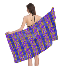 Load image into Gallery viewer, Golden Daisies - Purple pattern : Large body towel for Bath and the sea - 35&#39;&#39; x 59&#39;&#39; -  90cm x 150cm  - Free standard shipping
