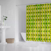 Load image into Gallery viewer, Golden Daisies Green pattern : Bath Shower Curtain – 12 different sizes – Free standard shipping
