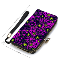 Load image into Gallery viewer, Glowing Flowers Lolitta Punk pattern : Money purse - 7.9&#39;&#39; x 4.1&#39;&#39; x 1&#39;&#39;- Credit Card Holders - Zipper Wristlet - Free standard shipping
