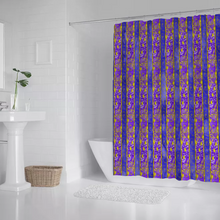 Load image into Gallery viewer, Golden Daisies purple pattern : Bath Shower Curtain – 12 different sizes – Free standard shipping
