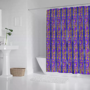 Golden Daisies purple pattern : Bath Shower Curtain – 12 different sizes – Free standard shipping