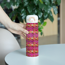 Load image into Gallery viewer, Golden Daisies magenta pattern : Thermal Bottle - 17oz Portable Thermal Bottle with Flip Cap Stainless Steel Bottle - 23cm x 6.6cm (9&quot; x 2.6&quot;)  - Free standard shipping
