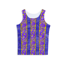 Load image into Gallery viewer, Golden Daisies : Blue Purple Pattern - Stretchy tank top -Small to 5XL - Free standard shipping
