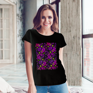 Glowing Flowers : Classic T-Shirt - multi colors - 100% Cotton – from XS to 5XL - Free standard shipping