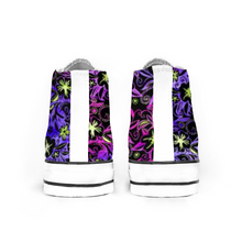 Load image into Gallery viewer, Glowing Flowers : All Star style Unisex Boots (High Top) Canvas Shoes - Free standard shipping
