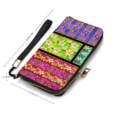 Load image into Gallery viewer, Golden Daisies Mixed Pattern : Money purse - 7.9&#39;&#39; x 4.1&#39;&#39; x 1&#39;&#39;- Credit Card Holders - Zipper Wristlet - Free standard shipping
