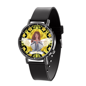 Health Angel : Black Plastic Quartz Watch in premium gift box - 1.6 × 1.6" - Free standard shipping