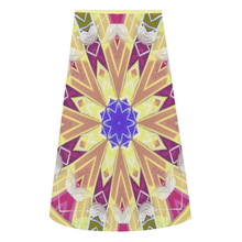 Load image into Gallery viewer, Byzantium Garden: Golden sun eddition A-line Midi Skirt - Polyester stretch fabric - Free standard shipping
