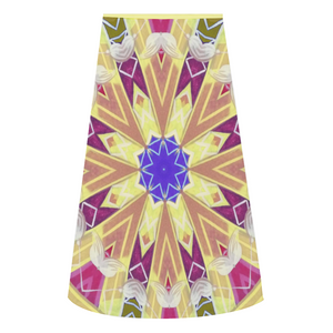 Byzantium Garden: Golden sun eddition A-line Midi Skirt - Polyester stretch fabric - Free standard shipping