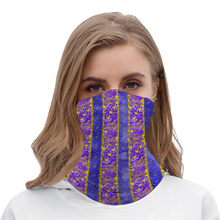 Load image into Gallery viewer, Golden Daisies Purple pattern : Bandana -Face cover,  Multi-Function Headband for Adults - 50cm x 25cm / 19.6&#39;&#39; x 9.8&#39;&#39; - Free standard shipping
