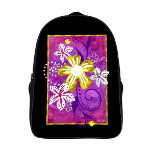 Golden Daisies single image pattern : Backpack lightweight - 11" x 15.7" x 6.3" - Free standard shipping