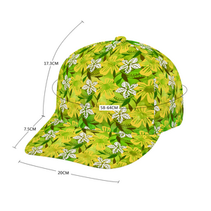 Golden Daisies green pattern : Baseball Hat Adjustable - Free standard shipping