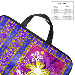 Golden Daisies Purple pattern : Briefcase for laptop with handles - 17’’  -  Free standard shipping