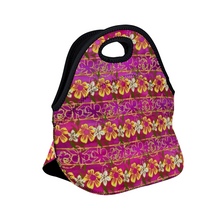 Load image into Gallery viewer, Golden Daisies Magenta pattern : Insulated Lunch Bag 12&quot; x 11&quot; x 6.3&quot;  -  Free standard shipping
