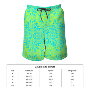 Engraving Window : Men's Quick Dry Swim Beach Shorts – Elastic waist – Polyester – Free standard shipping