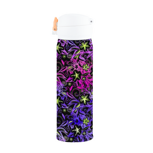 Glowing Flowers : Thermal Bottle - 17oz Portable Thermal Bottle with Flip Cap Stainless Steel Bottle - 23cm x 6.6cm (9" x 2.6")  - Free standard shipping