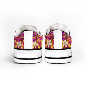 Golden Daisies Magenta : All Star style Unisex Low top Canvas Shoes - Free standard shipping