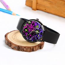 Load image into Gallery viewer, Glowing Flowers : Black Plastic Quartz Watch in premium gift box - 1.6 × 1.6&quot; - Free standard shipping
