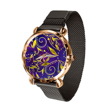 Load image into Gallery viewer, Nightfall Celebration : Quartz Watch metallic bracelet, Magnetic Buckle - Bronze Frame - Many Metallic Bracelet Colors - in premium gift box - 1.3 × 1.3&quot; - Free standard shipping
