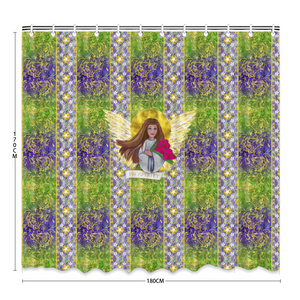 Prosperity Angel : Bath Shower Curtain – 12 different sizes – Free standard shipping