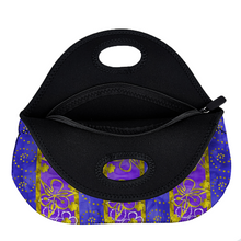 Load image into Gallery viewer, Golden Daisies purple pattern : Insulated Lunch Bag 12&quot; x 11&quot; x 6.3&quot;  -  Free standard shipping
